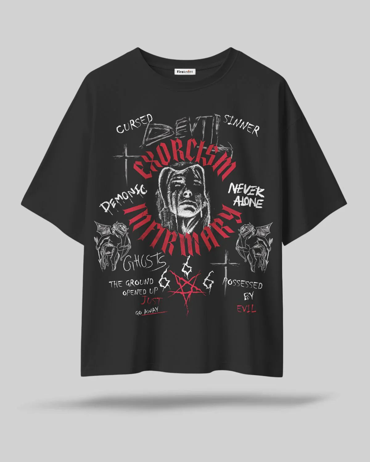 Samurai Shadow Acid Wash Oversized T-Shirt โ Dark Aesthetic โ๏ธ๐ค๐