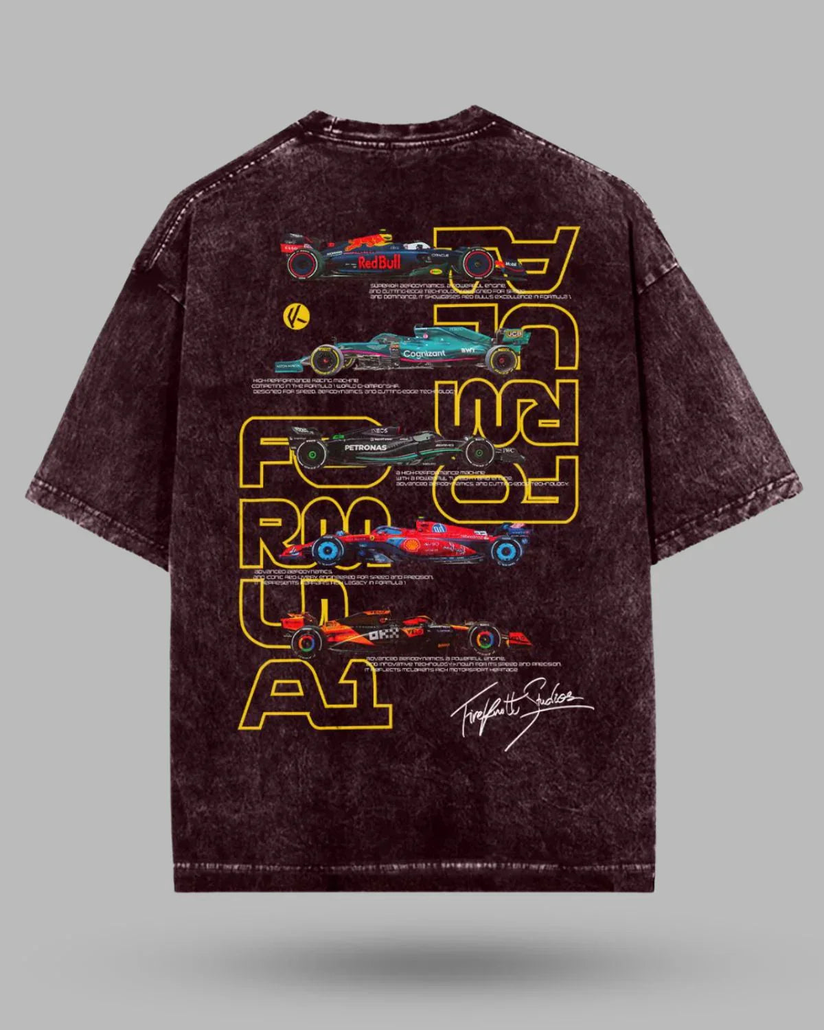 Formula 1 Acid Wash Oversized T-Shirt 🏎️