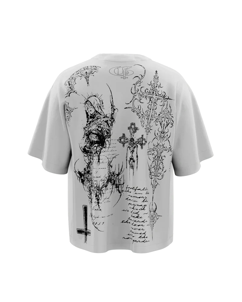 Ghost Boxy Oversized Cotton T-Shirt 👻🖤