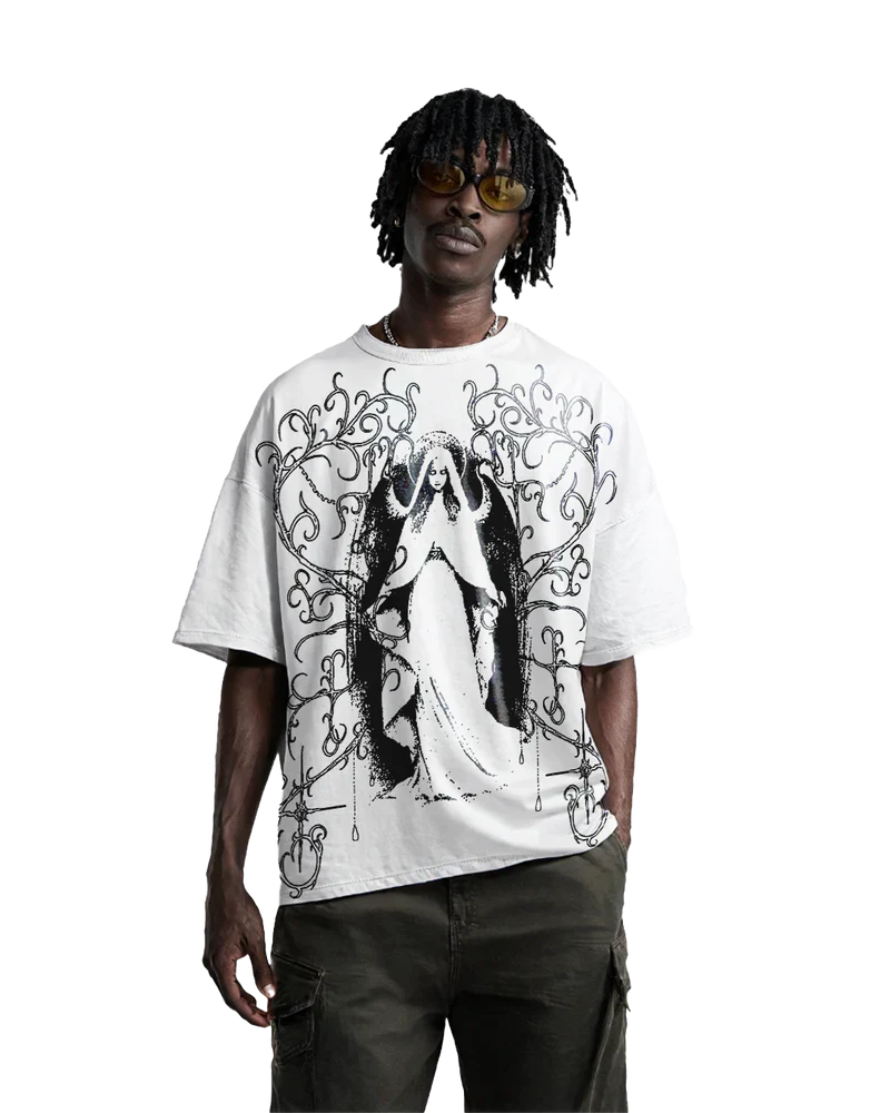 Ghost Boxy Oversized Cotton T-Shirt 👻🖤