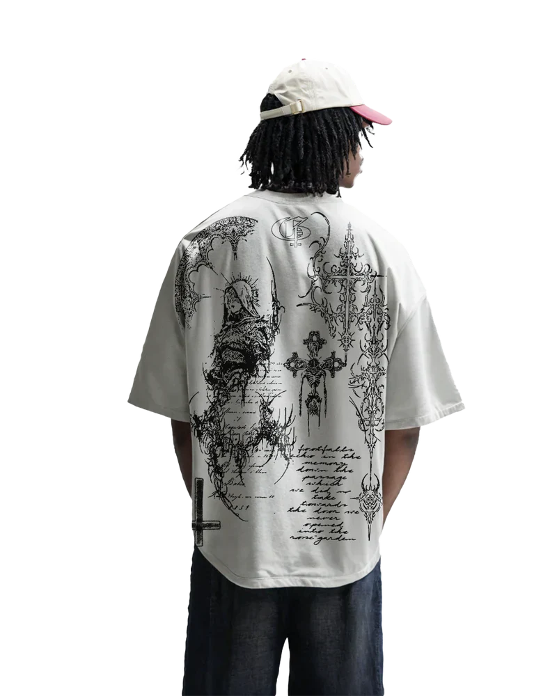 Ghost Boxy Oversized Cotton T-Shirt 👻🖤