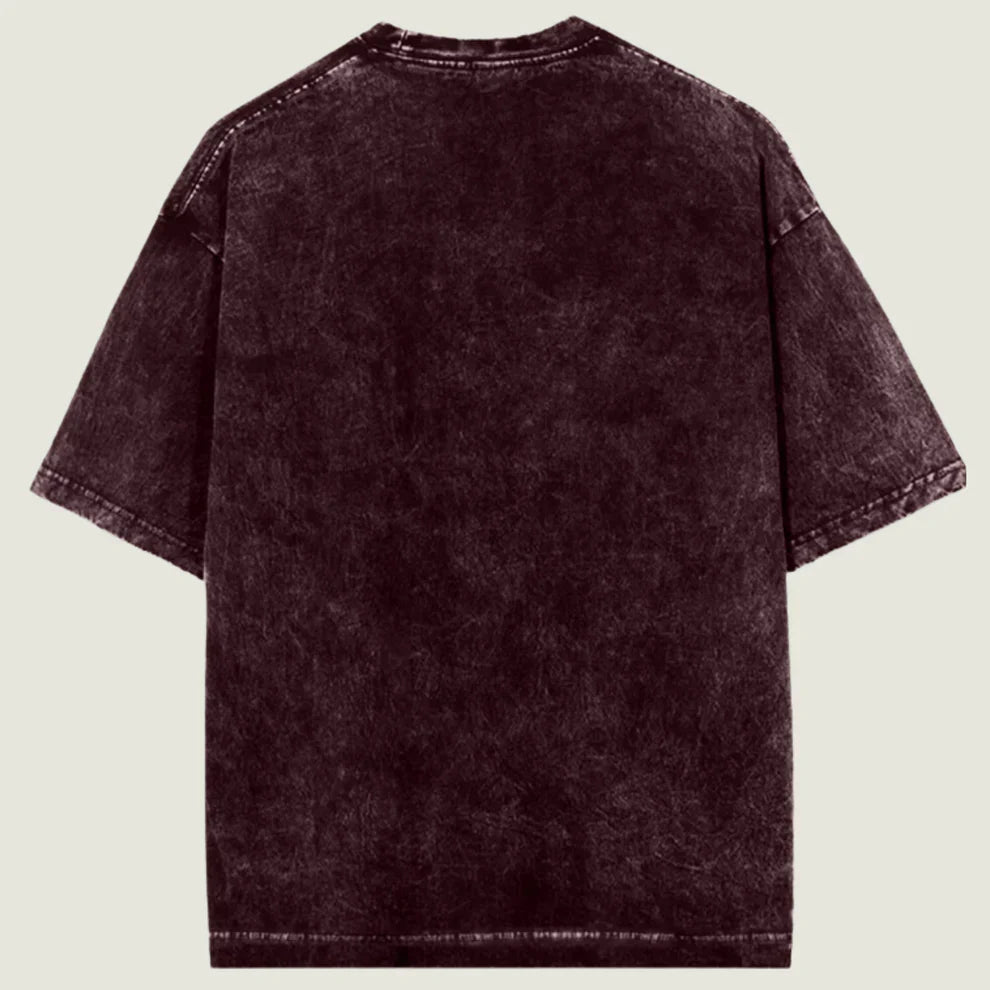 Oversized Acid Wash Maroon Cotton T-Shirt ❤️‍🔥✨