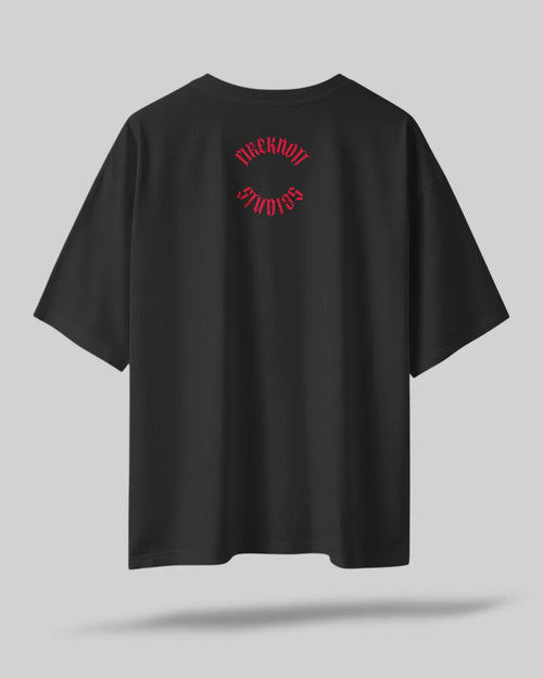 Samurai Shadow Acid Wash Oversized T-Shirt – Dark Aesthetic ⚔️🖤🌑
