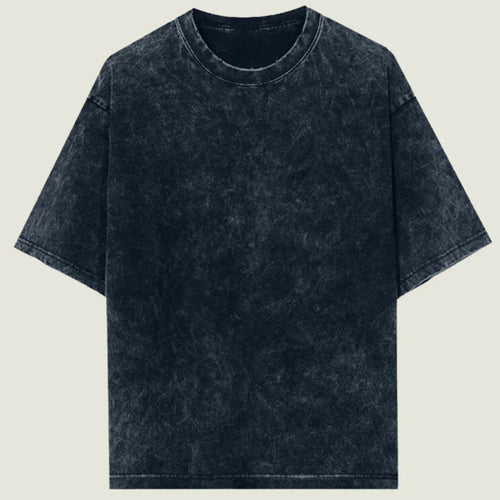 Oversized Acid Wash Navy Cotton T-Shirt 💙✨