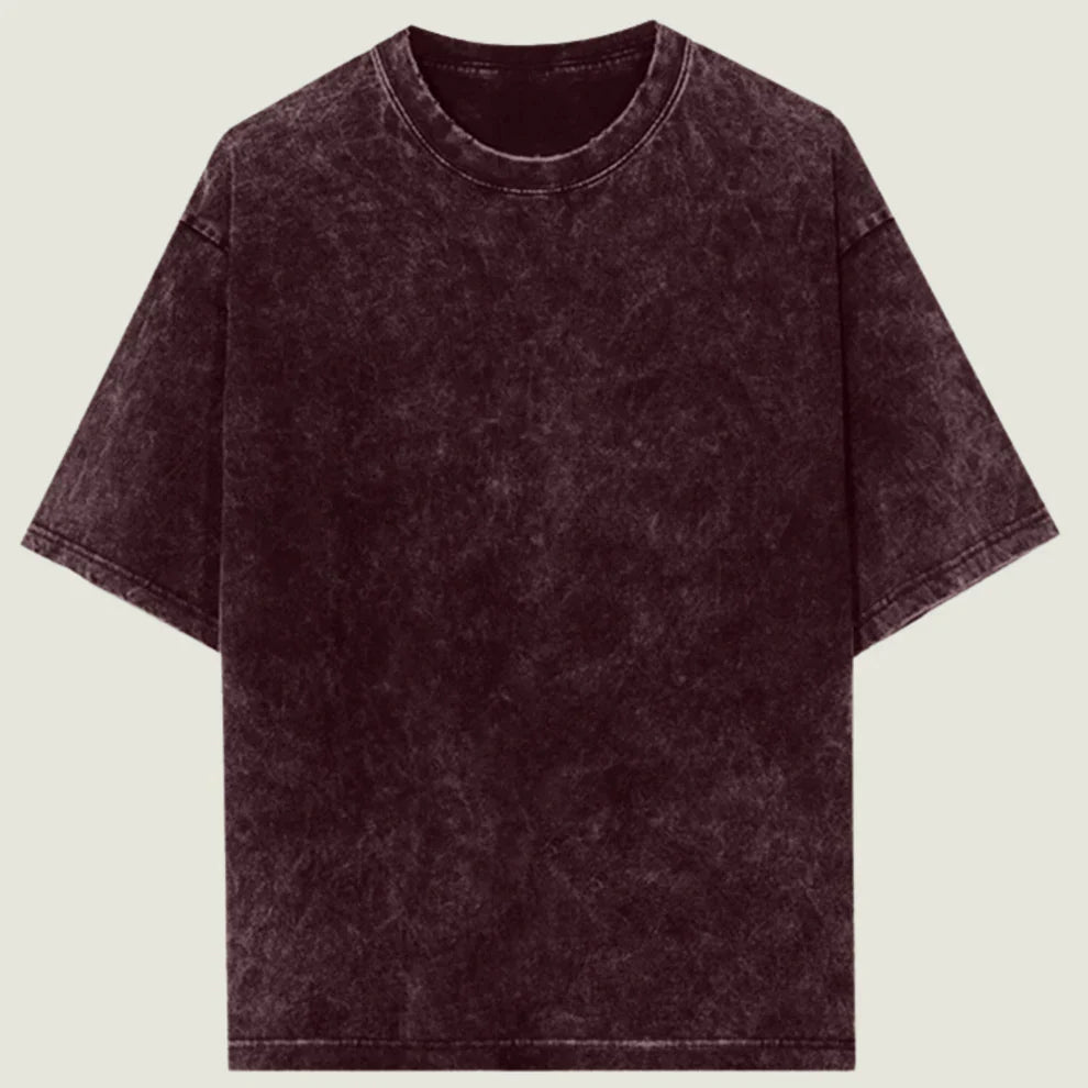 Oversized Acid Wash Maroon Cotton T-Shirt ❤️‍🔥✨