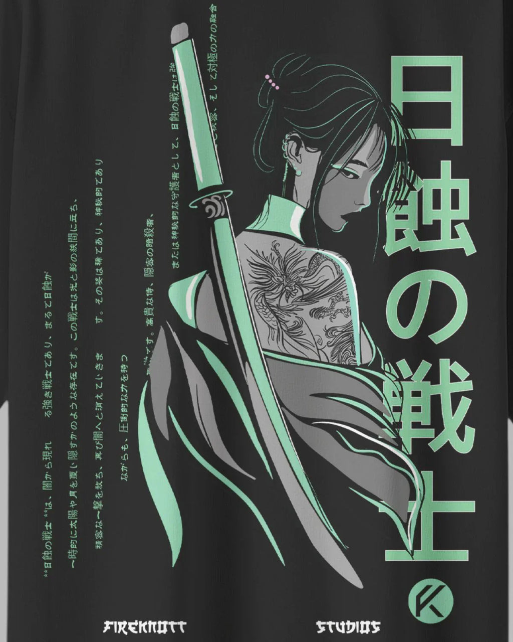Samurai Shadow Acid Wash Oversized T-Shirt – Japanese Warrior Edition ⚔️🖤👕