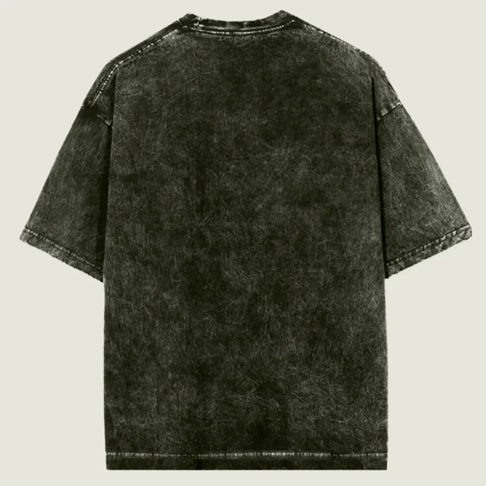 Oversized Acid Wash Olive Green Cotton T-Shirt 🫒✨