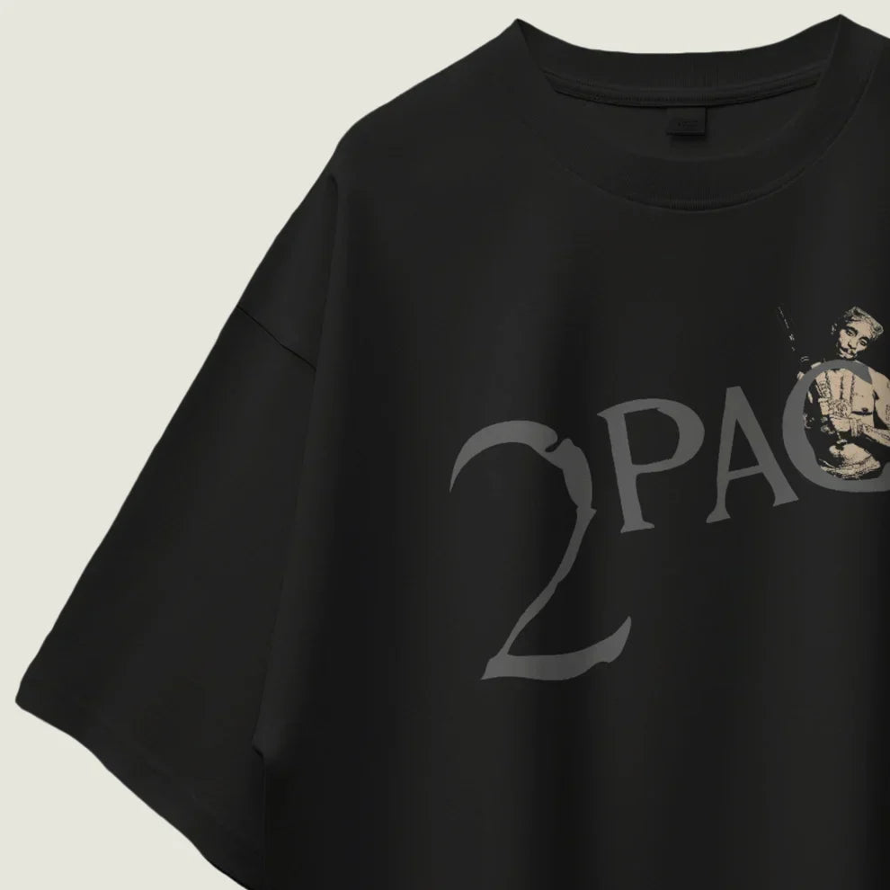 Official 2Pac Bat Black Oversized T-Shirt 🖤🎤🔥