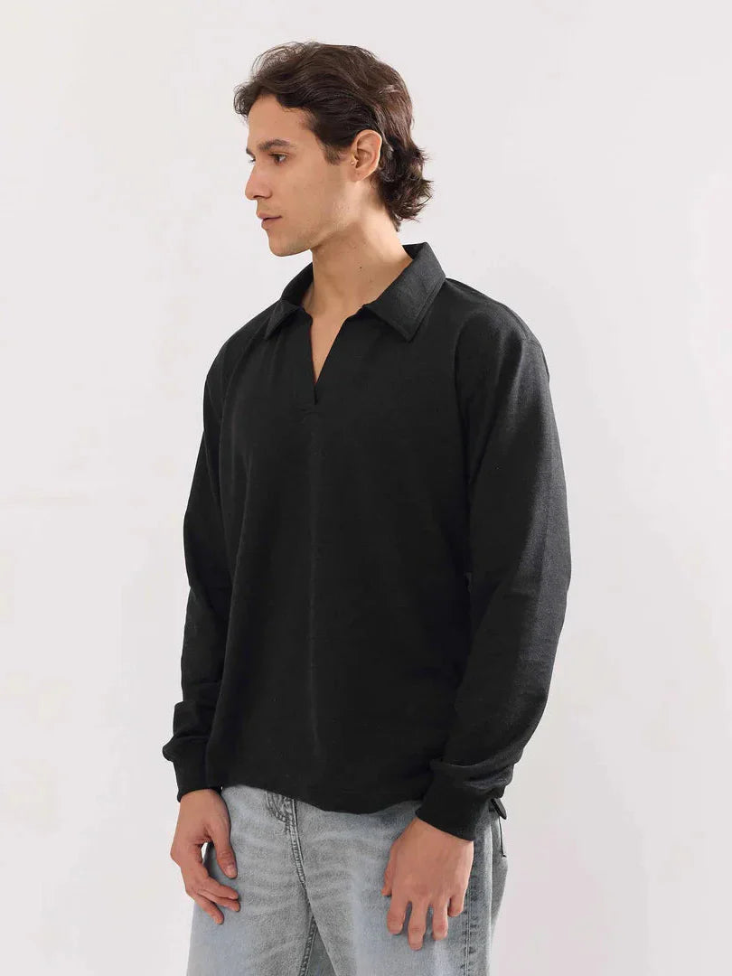 Melange Grey Terry Polo T-shirt