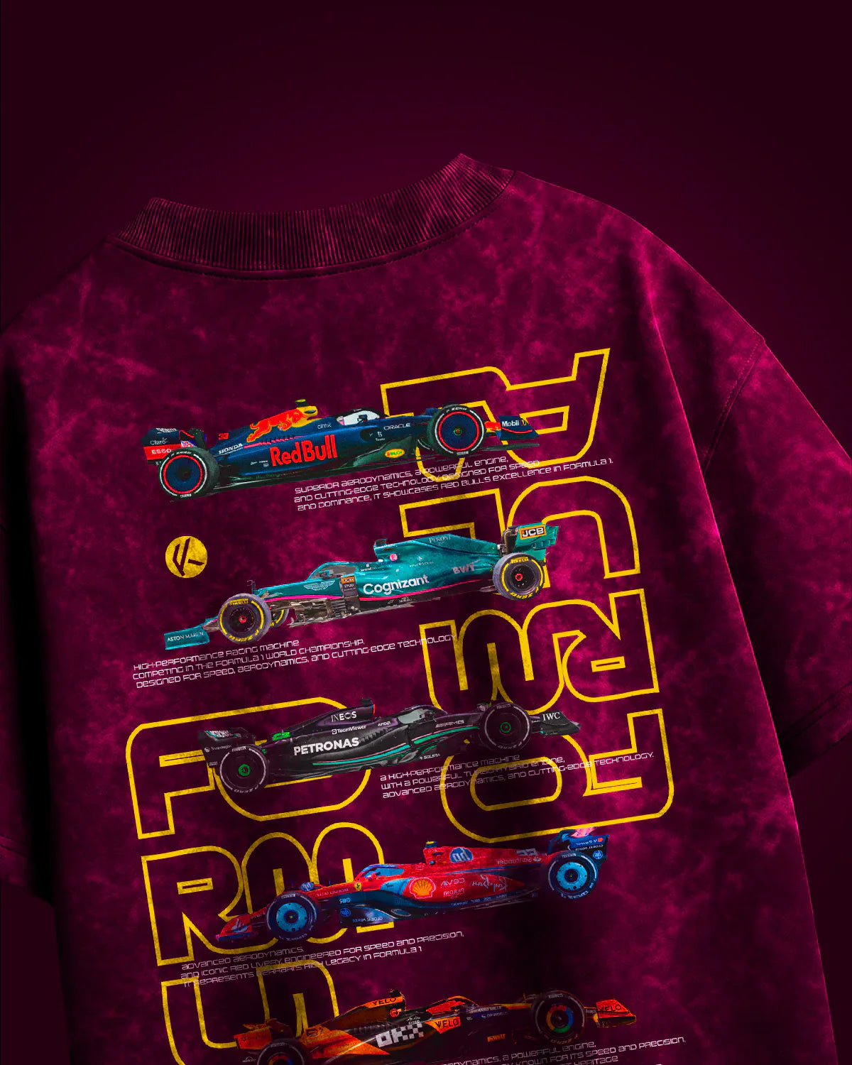 Formula 1 Acid Wash Oversized T-Shirt 🏎️