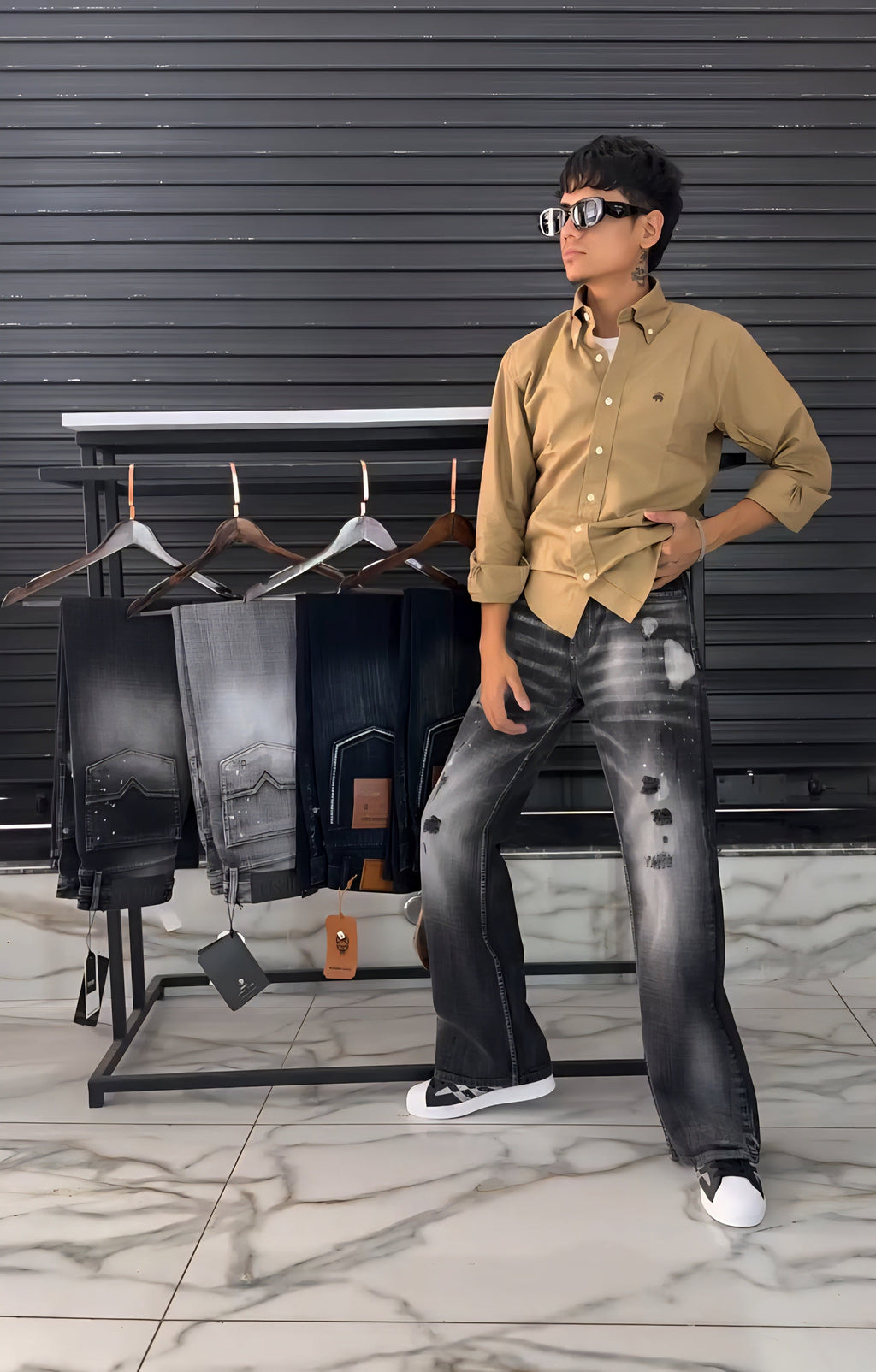 Toki Mid-Wash Bell Bottom Jeans