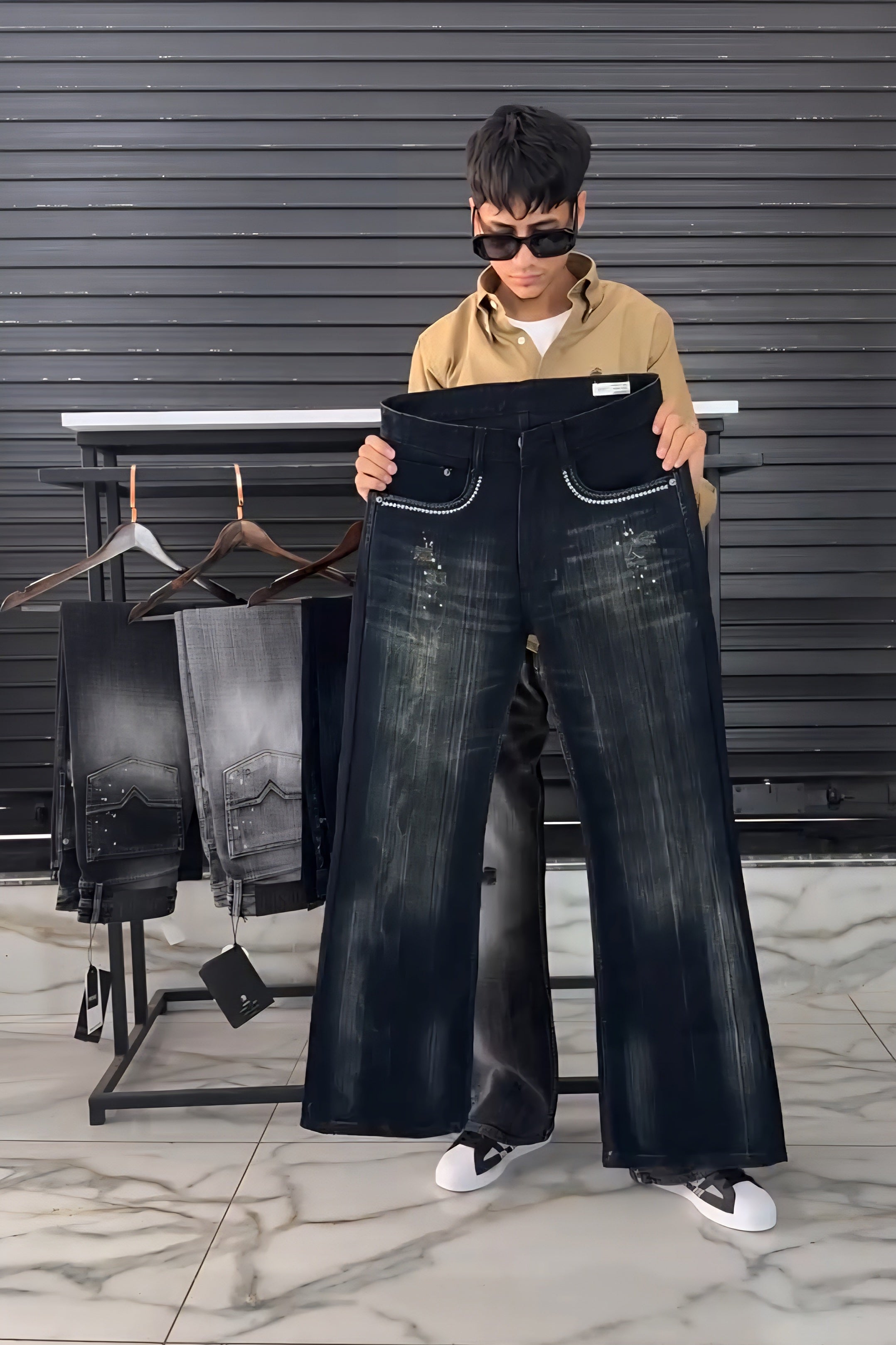Toki Mid-Wash Bell Bottom Jeans