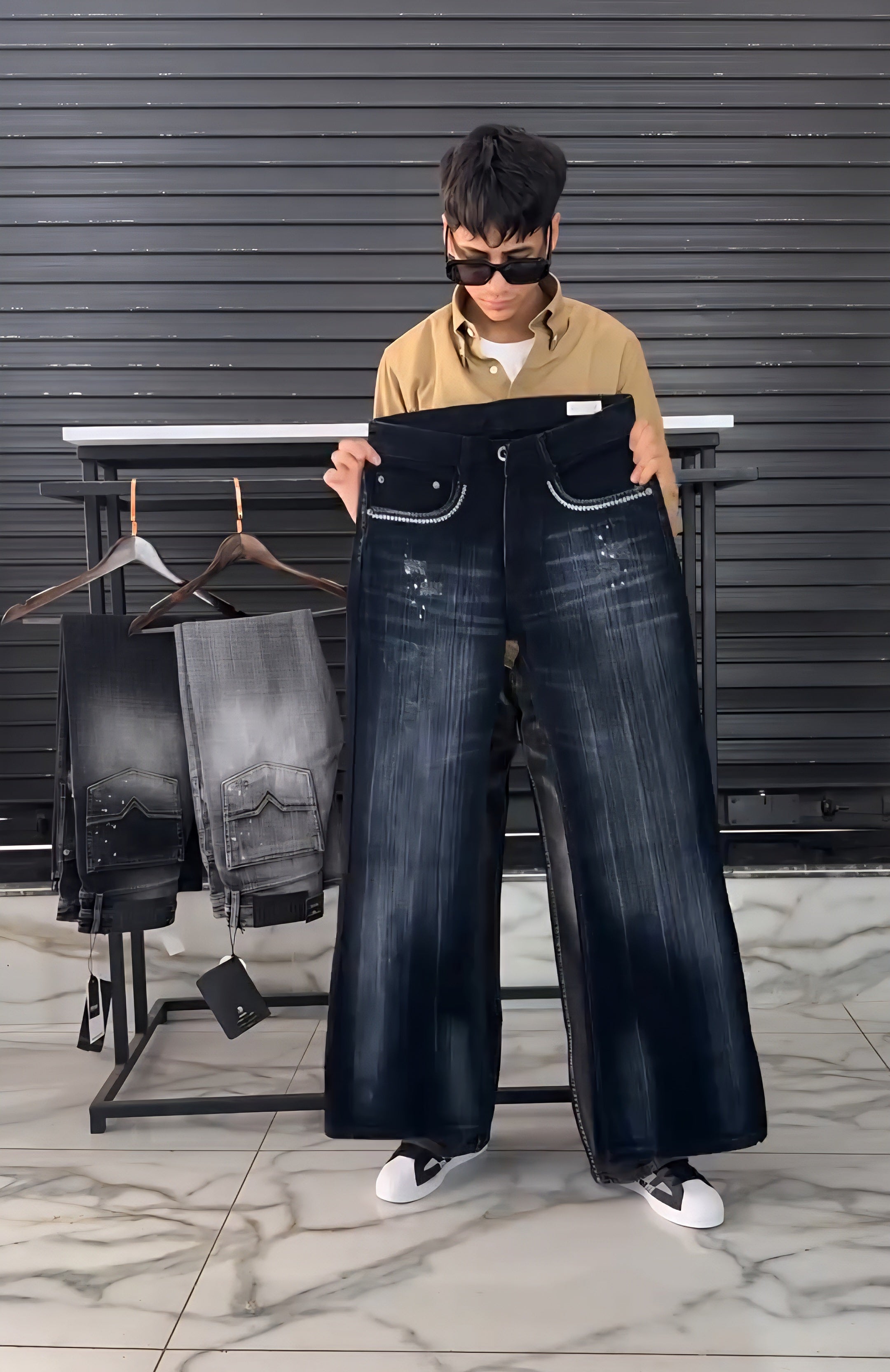 Toki Mid-Wash Bell Bottom Jeans