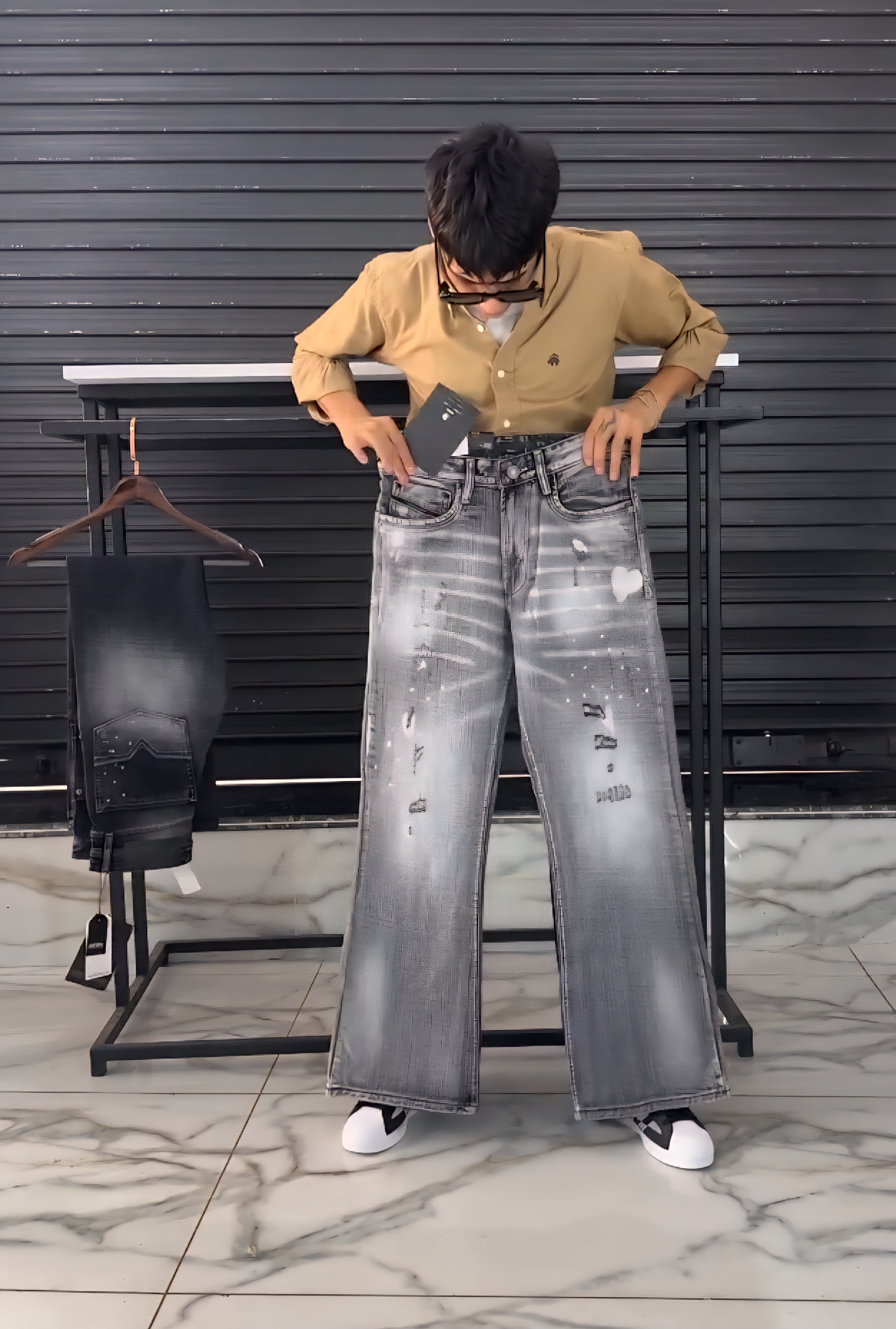Toki Mid-Wash Bell Bottom Jeans